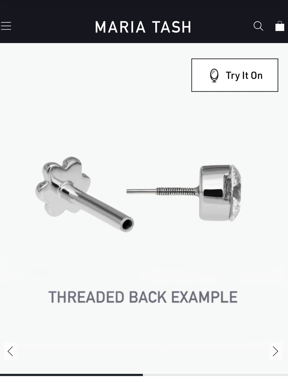 Maria Tash Diamond Trinity Stud Earring - Picture 3 of 7